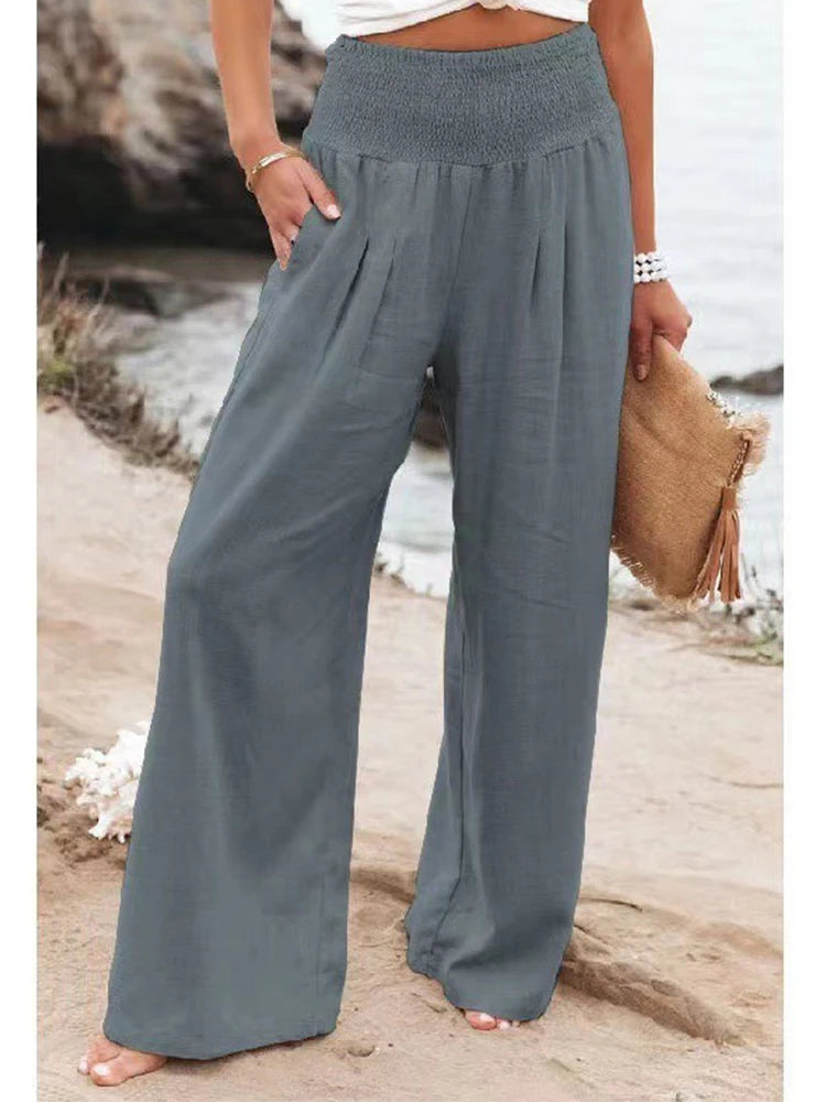 ISABELLA - Luchtige linnen corrigerende broek met zakken